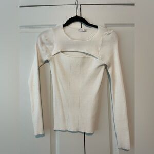 Spencer and Ella Ribbed Long Sleeve Knit Top Sz Small in White